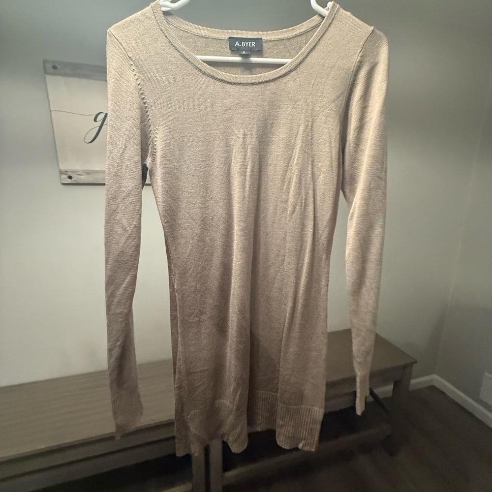 A. Byer Taupe Knit Sweater